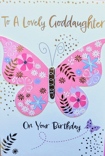 Goddaughter Birthday - Big Pink Butterfly