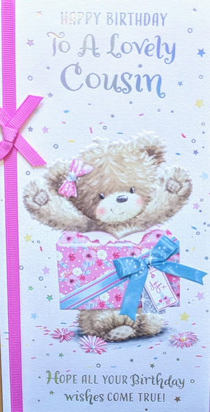 Cousin Birthday - Slim Cute Bear In Box