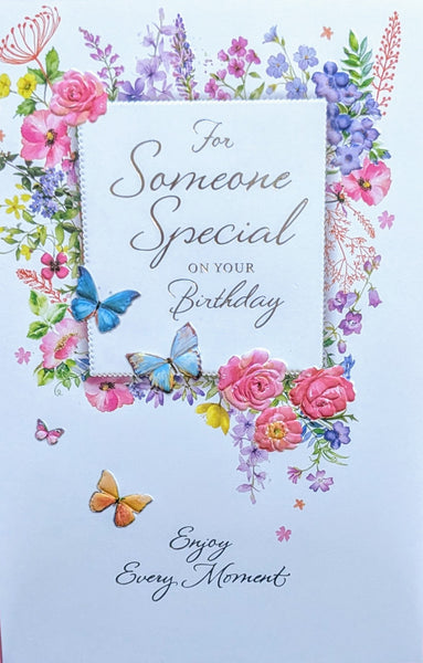 Someone Special Birthday - Traditional Flowers & Butterflies