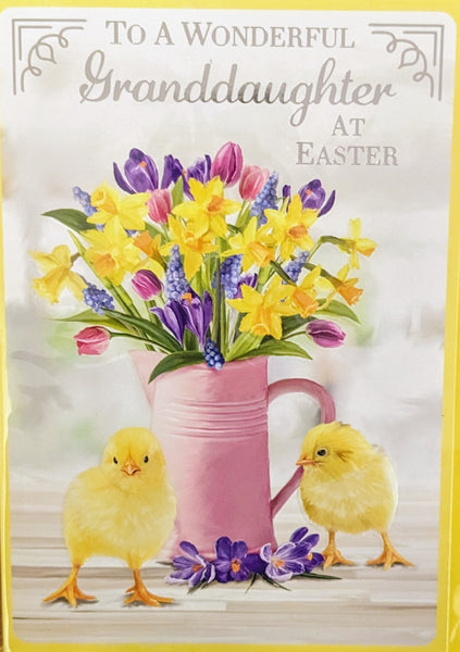 Easter Granddaughter - Flowers In Pink Jug