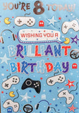 8 Boy Birthday - Games Controllers Brilliant