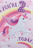 2 Girl Birthday - Unicorn Pink