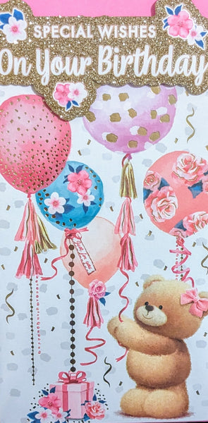 Open Female Birthday - Slim Platinum Cute Balloons