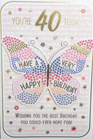 40 Female Birthday - Big Butterfly