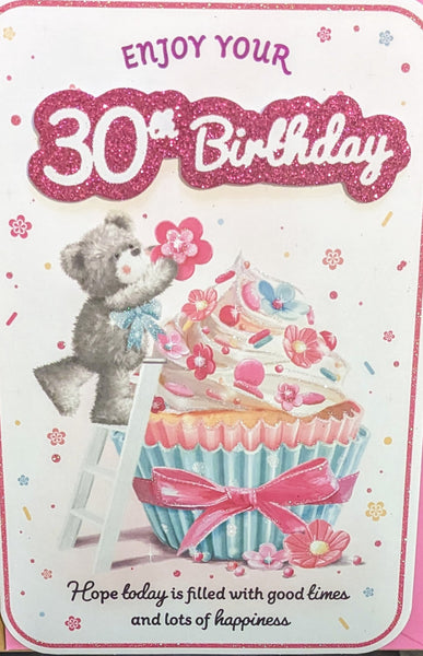 30 Birthday Female - Cute Bear Decorating Cake