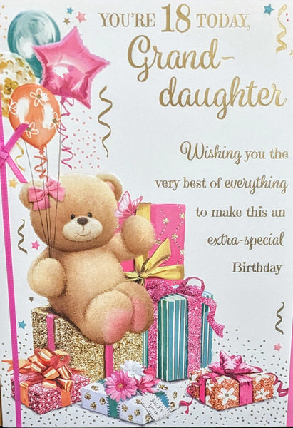 Granddaughter 18 Birthday - Large Cute Boxes & Balloons