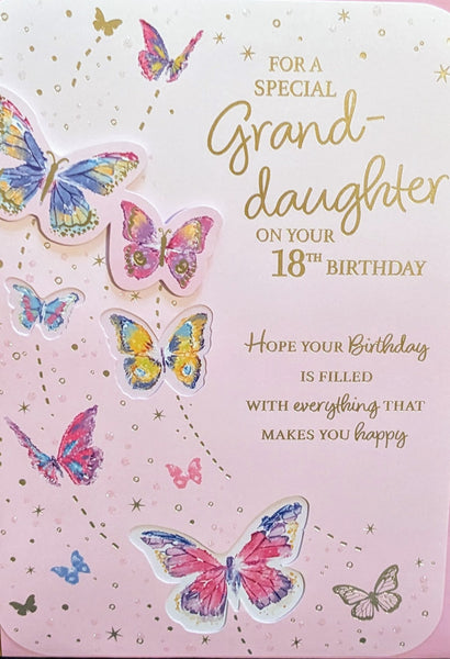 Granddaughter 18 Birthday -  Large Traditional Butterflies