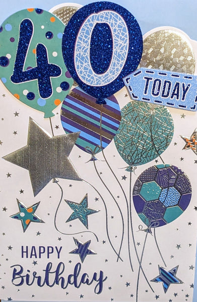 40 Birthday Male - Platinum Balloons