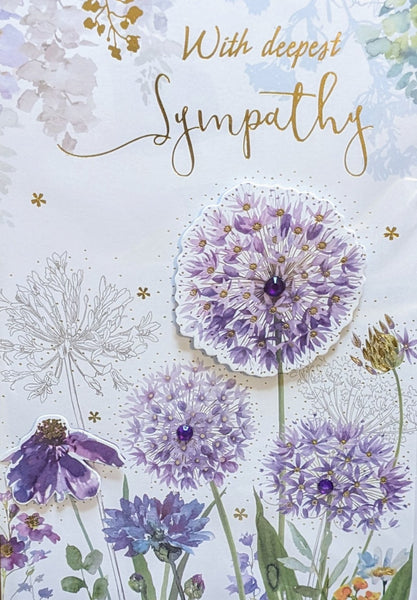 Sympathy - Handmade Purple & Gold Flowers