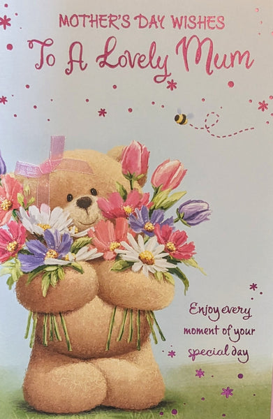 Mother’s Day Mum - Cute Bear Holding Flowers