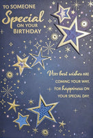 Someone Special Birthday - Large Blue & Gold Stars