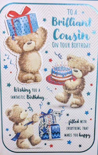 Cousin Male Birthday - Cute 3 Bears