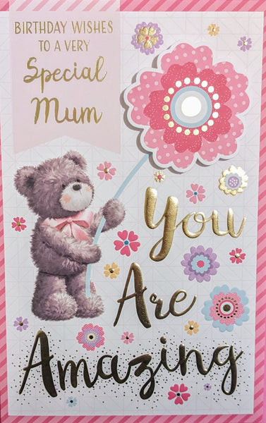 Mum Birthday - Large 8 page Cute Pink Flower
