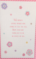 Mum Birthday - Large 8 page Cute Pink Flower