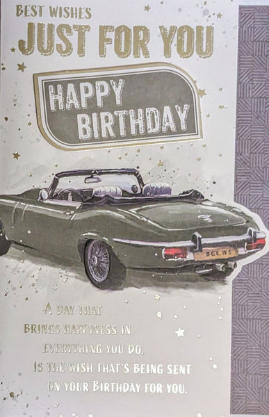 Open Male Birthday - Silver Car