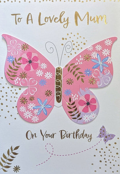 Mum Birthday - Big Pink Butterfly