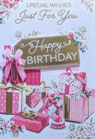 Open Female Birthday - Traditional Pink Boxes