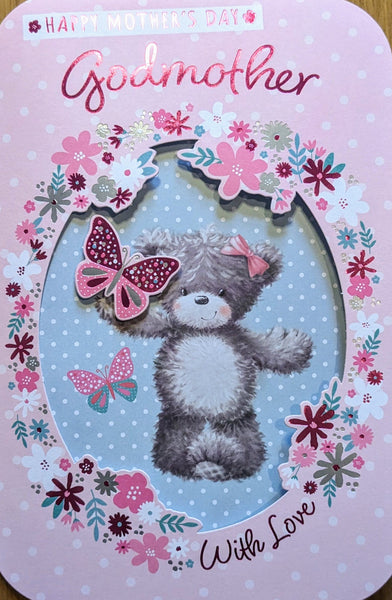 Mother’s Day Godmother - Cute Bear With Butterflies