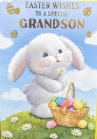 Easter Grandson - Cute Rabbit Wishes