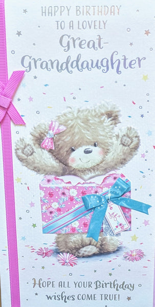 Great Granddaughter Birthday- Slim Cute Bear In Box