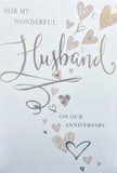Husband Anniversary - Traditional Silver Hearts