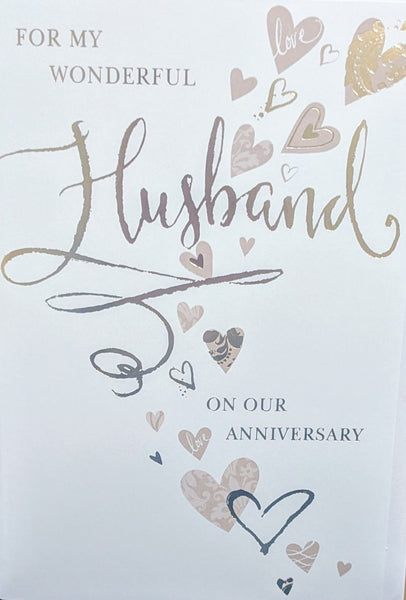 Husband Anniversary - Traditional Silver Hearts