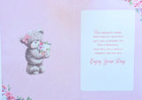 Open Female Birthday - Cute Bear On Flowers