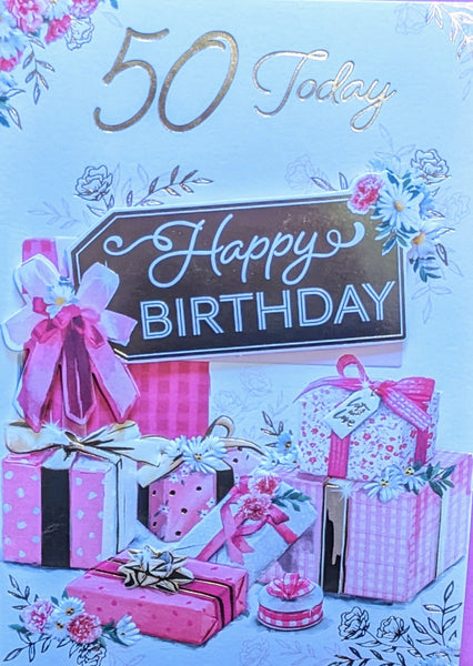 50  Birthday Female - Traditional Pink Boxes