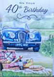 40 Birthday Male - Blue Car & Picnic