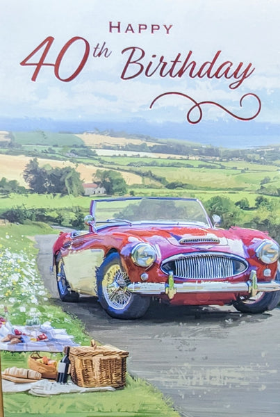 40 Birthday Male - Red Car & Picnic