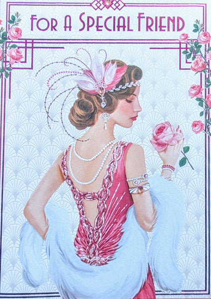 Friend Birthday - Art Deco Pink Dress
