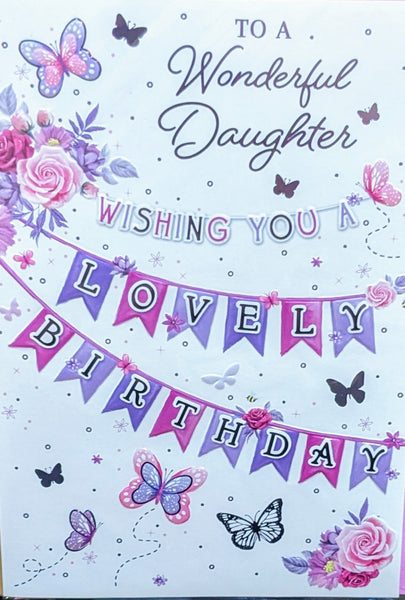 Daughter Birthday - Traditional Purple Bunting