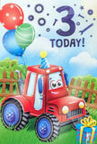 3 Boy Birthday - Red Tractor