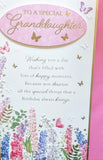 Granddaughter Birthday - Traditional Flowers & Words