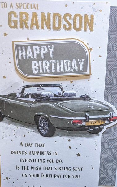 Grandson Birthday - Silver Car