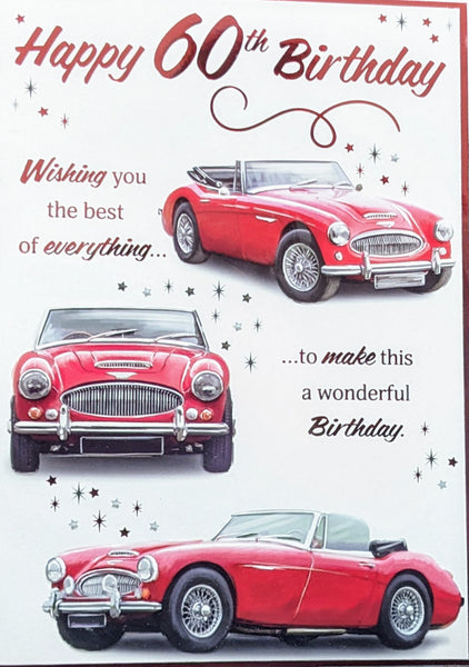 60 Birthday Male - Red Cars