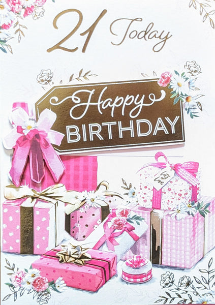 21 Female Birthday - Pink Gift Boxes