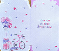 8 Girl Birthday - Platinum Slim Bike