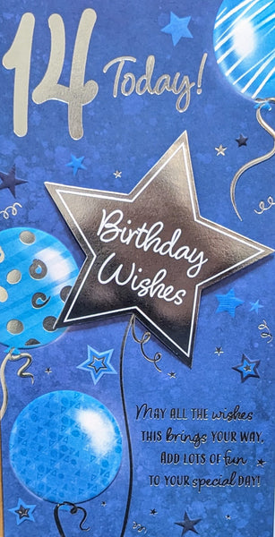 14 Boy Birthday - Slim Star & Balloons