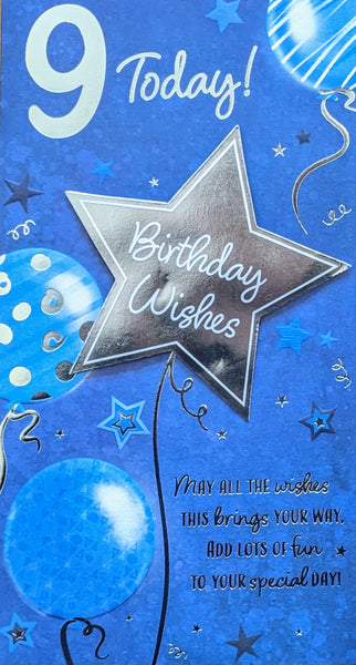 9 Boy Birthday - Slim Star & Balloons