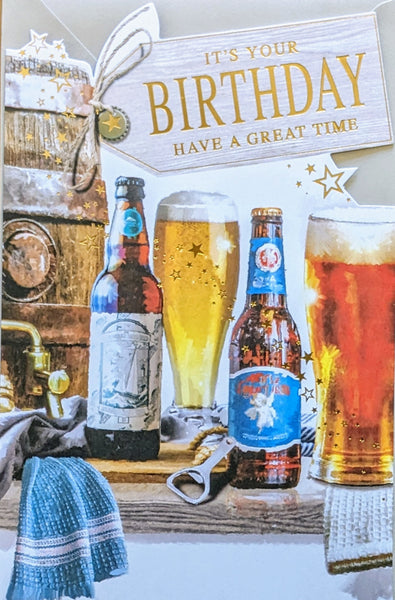 Open Male Birthday - Beer Glasses & Bottles