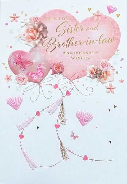Sister & Brother In Law Anniversary - Pink Hearts