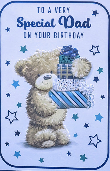 Dad Birthday - Cute Bear With Gift Boxes
