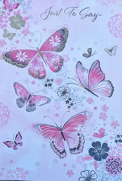 Blank - Pink & Silver Butterflies