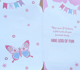 5 Girl Birthday - Platinum Slim Butterflies