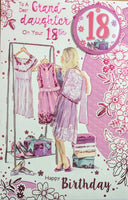 Chic Floral 18th Birthday For Granddaughter Card | Zazzle