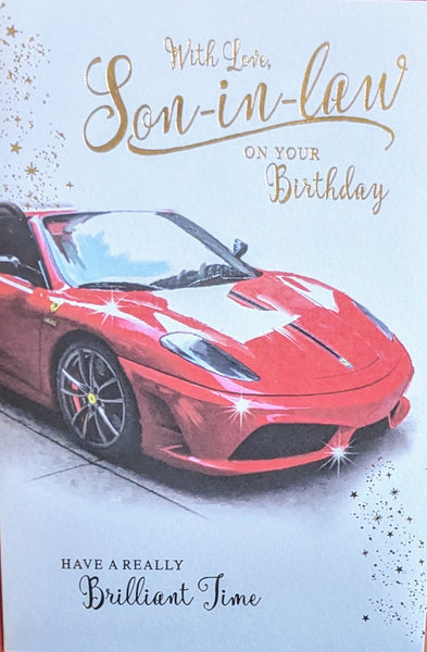 Son In Law Birthday - Red Sports Car