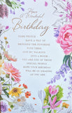 Open Female Birthday - Big Flowers & Words