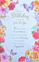 Open Female Birthday - Traditional Flowers Words