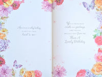 Open Female Birthday - Traditional Flowers Words